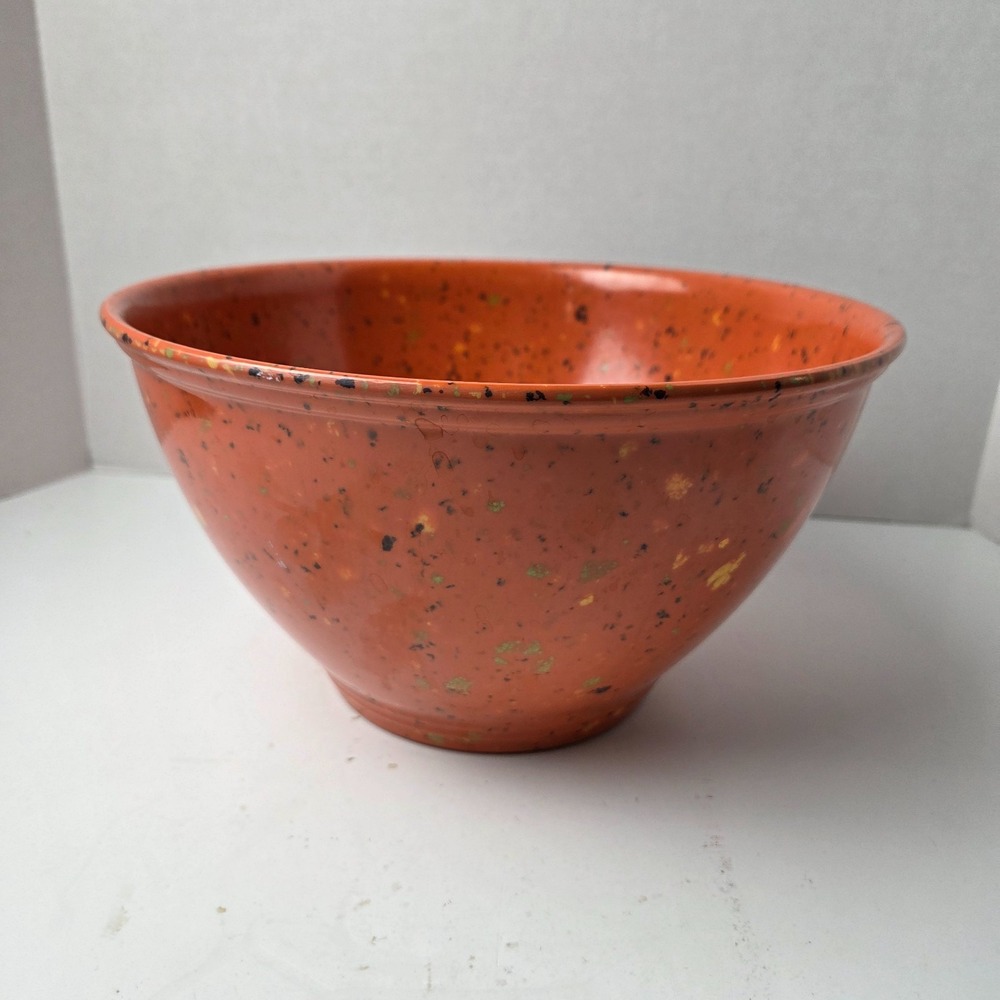 Rachael Ray Orange With Speckles Melamine Garbage/Mixing Bowl Dishwasher Safe